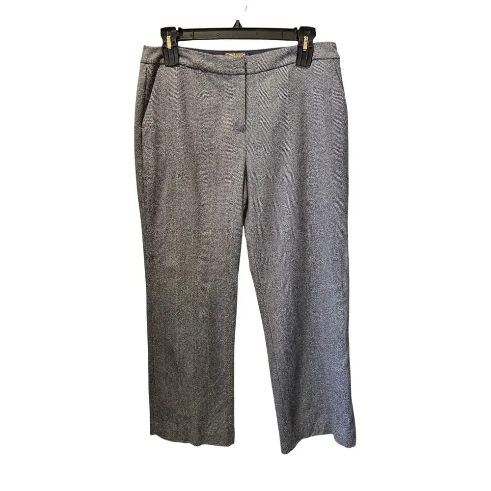 Boden British Tweed by Moon Wool Herringbone Partially Lined Trousers Size 12